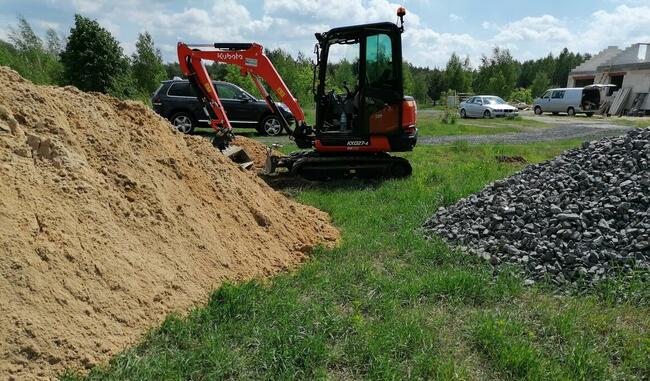 Prace minikoparką wykopy przyłącza Wisznice Tuczna