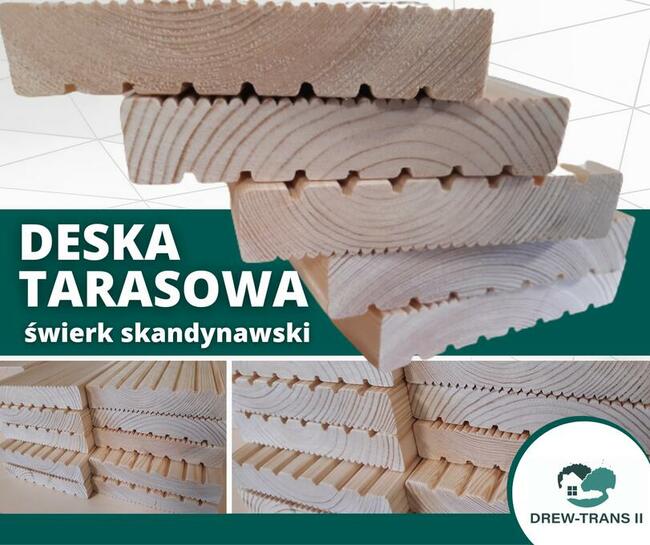 Deska tarasowa świerk skandynawski 28x146x4500mm klasa AB, r