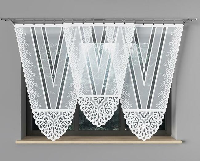 Panele usztywniane żakardowe wzór V, firany gotowe, firanki