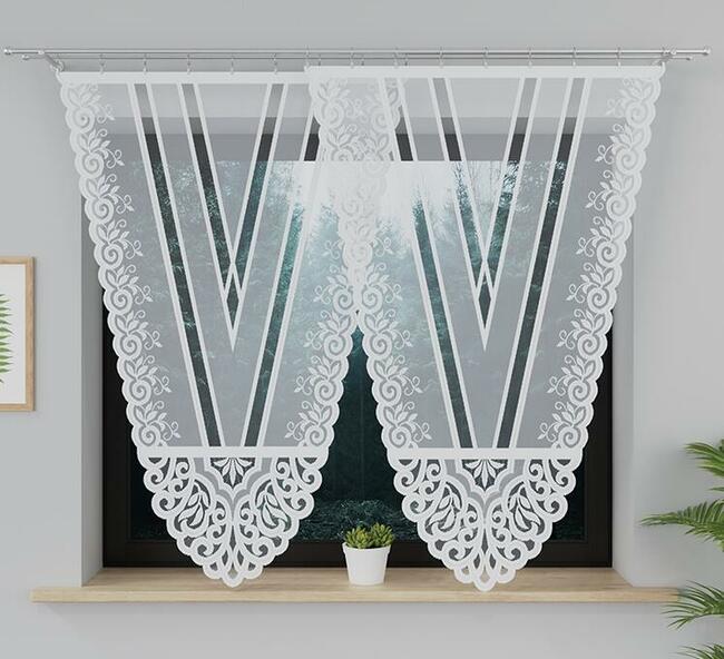 Panele usztywniane żakardowe wzór V, firany gotowe, firanki