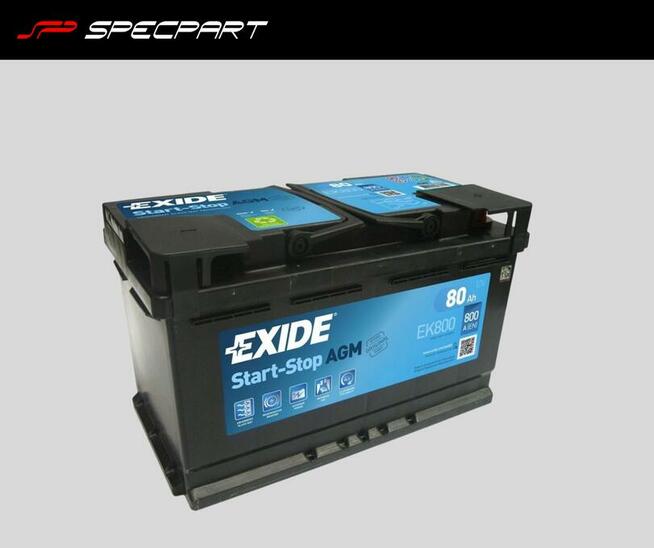 Akumulator 80Ah 800A EN EXIDE AGM START&STOP EK800