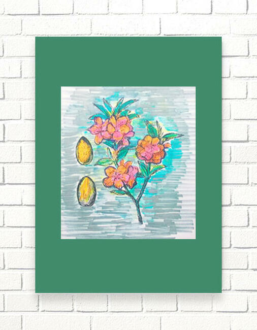 botaniczny plakat 30x40, kwiaty rysunek a3