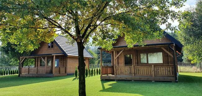 Domki domek z bala nad jeziorem Głuszyńskim Orle jezioro las