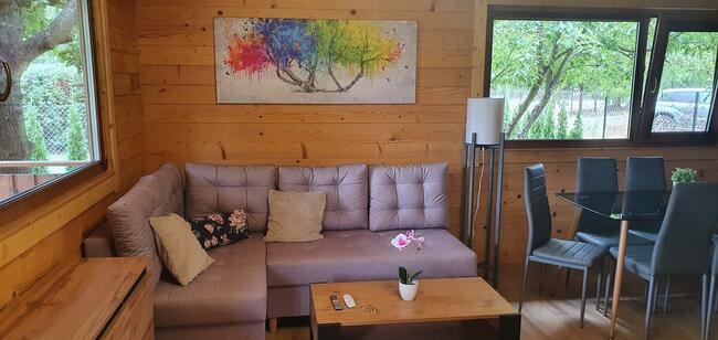 Domki domek z bala nad jeziorem Głuszyńskim Orle jezioro las