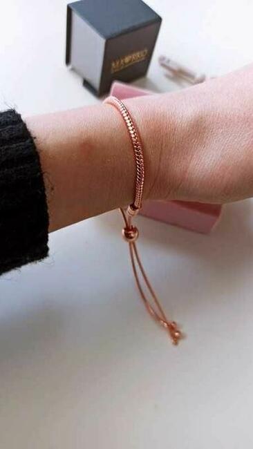 Bransoletka regulowana modułowa ROSEGOLD na zawieszki charms