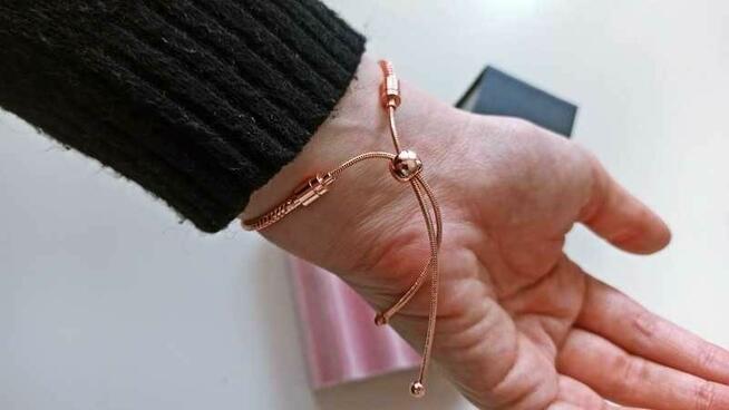 Bransoletka regulowana modułowa ROSEGOLD na zawieszki charms