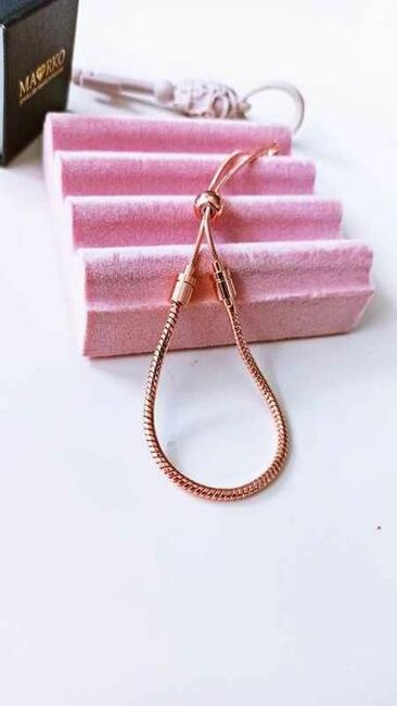 Bransoletka regulowana modułowa ROSEGOLD na zawieszki charms
