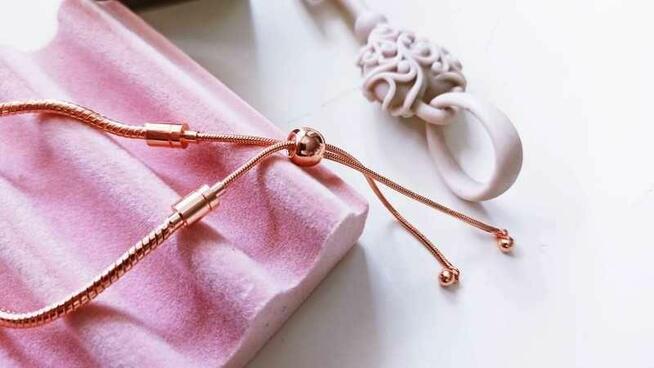 Bransoletka regulowana modułowa ROSEGOLD na zawieszki charms