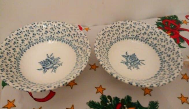 Bukiet Róż By Royal Victoria Niebiesko-białe miski Ironstone
