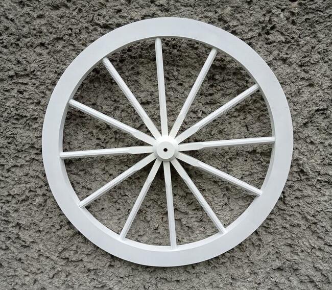 Koło drewniane Koło wozu biały czarny