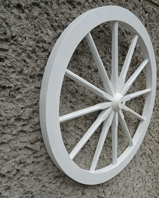 Koło drewniane Koło wozu biały czarny