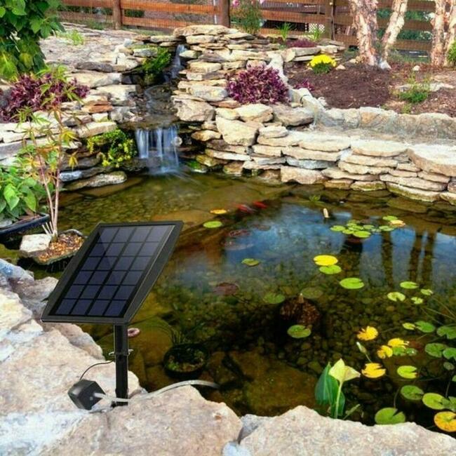 Napowietrzacz.Pompa solarna.Akumulator, Staw.Oczko wodne