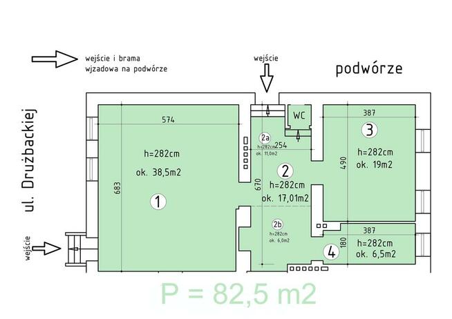 Duży lokal użytkowy 82m2 na wynajem - Łazarz / Grunwald