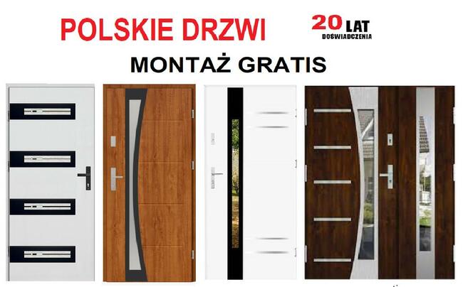 drzwi zewnętrzne -wejsciowe -metalowe- stalowe z montażem