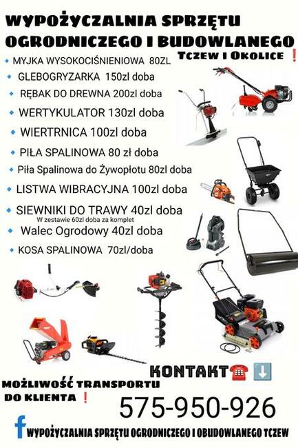Wynajem Glebogryzarka/Wiertnica/Karcher/Kosa/Nożyce/Piła/