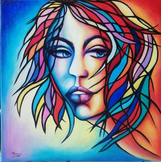 kobieta, face, twarz