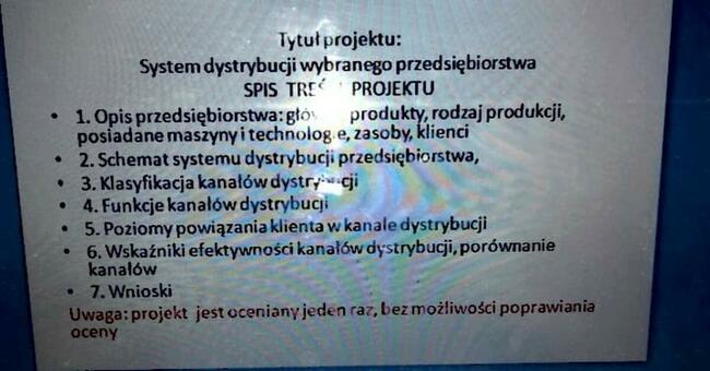 System dystrybucji wybranego przedsiębiorstwa - Projekt