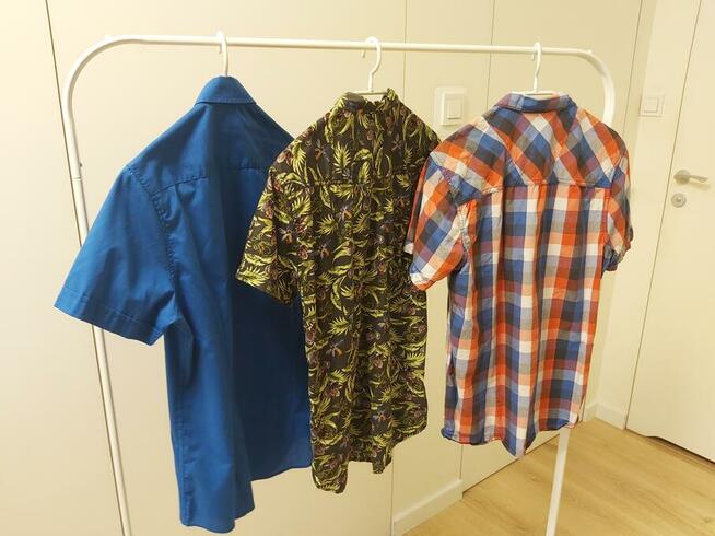 Zestaw 3 męskich koszuli na krótki rękaw, rozm. S i M.