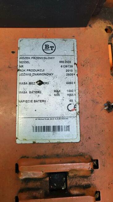 Toyota BT RRE 250E 11.500 m Części maszt