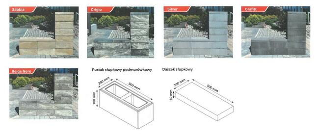 Pustak ogrodzeniowy 50x20x20 | Kar-Group Ełk
