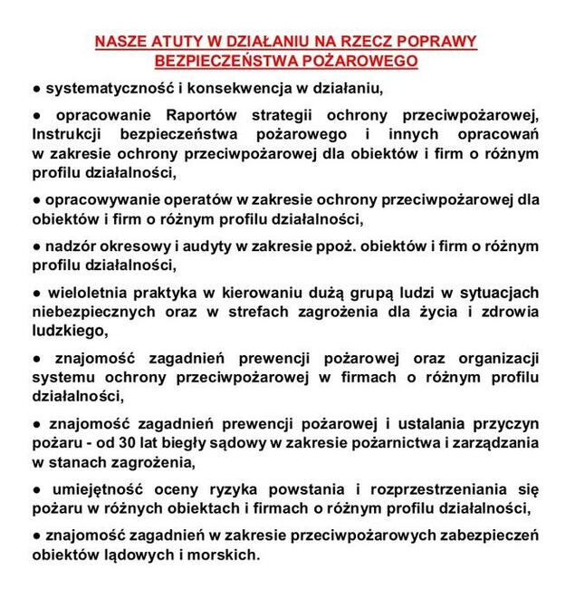 Opracowania ppoż. Nadzór ppoż. Firm