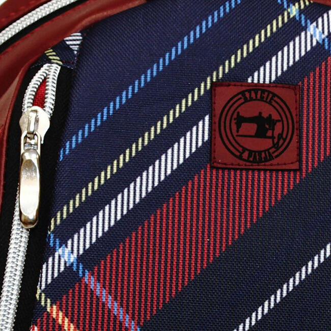 Wyjątkowy Plecak z ekoskóry - Bordo i Kratka