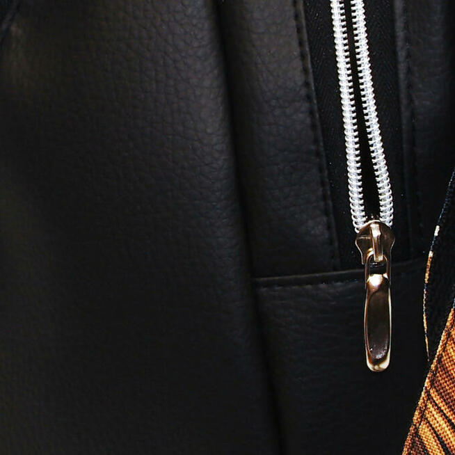 Wyjątkowy Plecak z ekoskóry - Czarny i Monstery