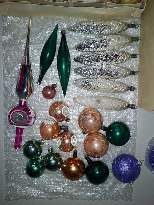 Bombki na choinkę szklane szyszki 61 sztuki zestaw