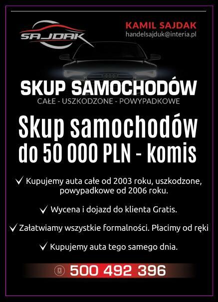 KOMIS, Skup aut całych, uszkodzonych do 50 000 PLN od ręki !