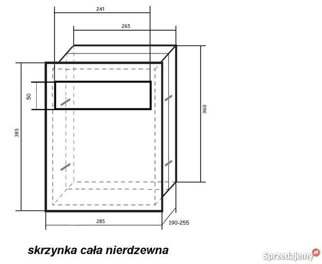 Skrzynka do montażu w ogrodzenie szer. 20 cm nierdzewna