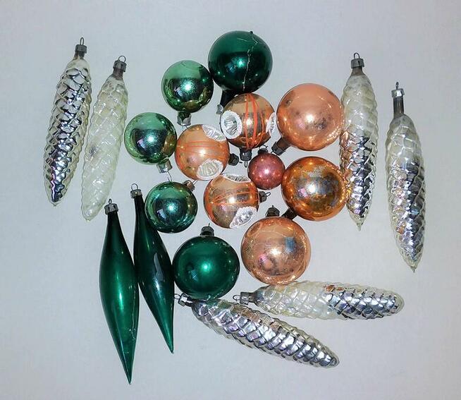 Bombki na choinkę szklane szyszki 61 sztuki zestaw