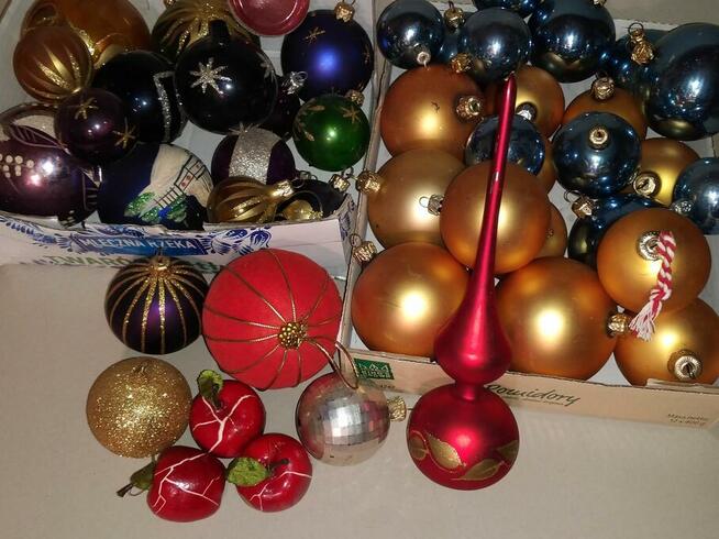 Bombki choinkowe 47 sztuk szklane różne Prl vintage retro
