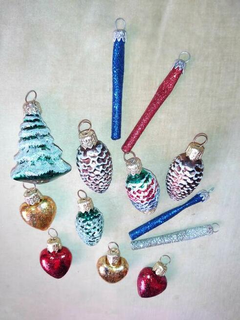 Bombki na choinkę szklane szyszki 61 sztuki zestaw