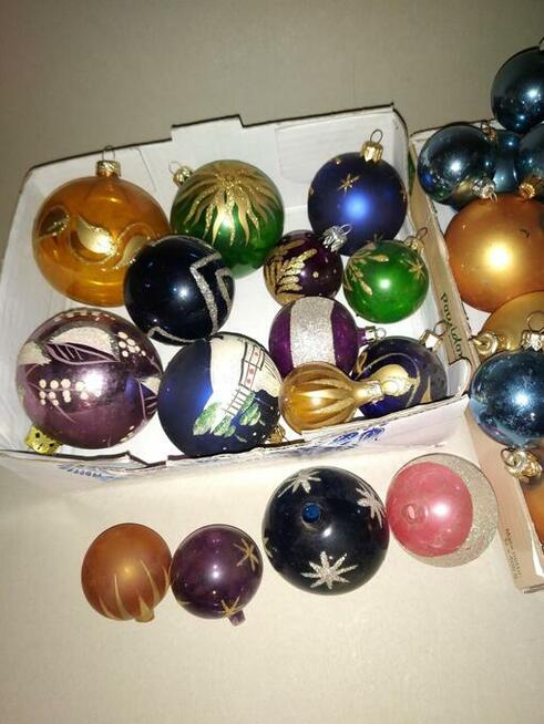 Bombki choinkowe 47 sztuk szklane różne Prl vintage retro