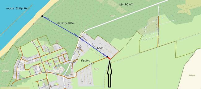Na sprzedaż działka budowlana blisko morza, Dębina ul.Łąkowa