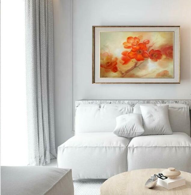 Gałązka Pigwy Impresja, ręcznie malow.olejny, L.Olbrycht