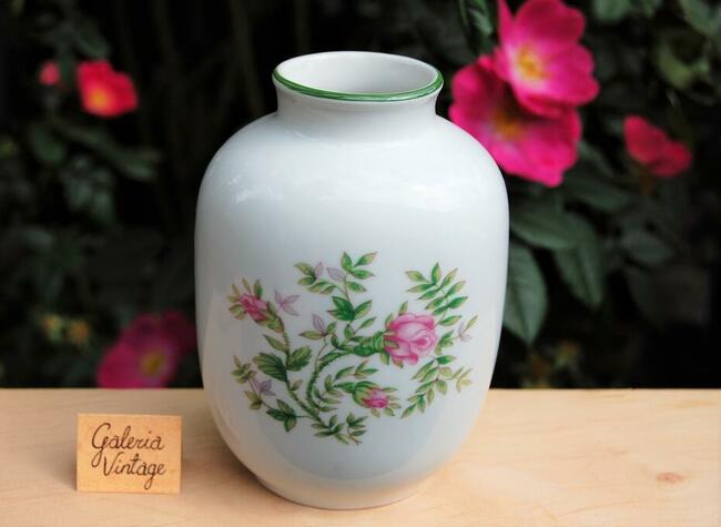 Wazon róże kwiaty porcelana Ćmielów vintage