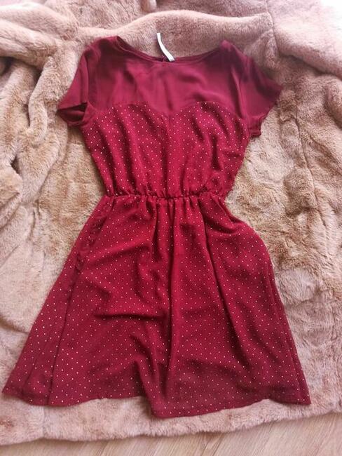 Sukienka bordowa Stradivarius - NOWA ! NA ŚWIĘTA SYLWESTRA !