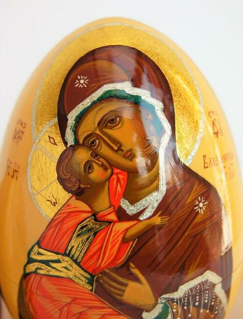 Jajko rosyjskie, pisanka, ikona Matka Boża Włodzimierska