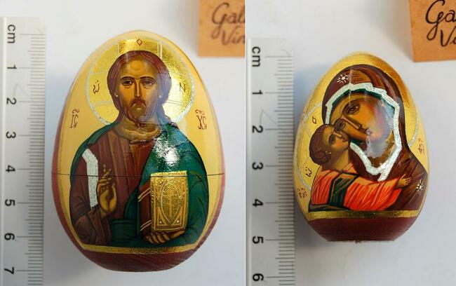 Jajko rosyjskie, pisanka, ikona Matka Boża Włodzimierska