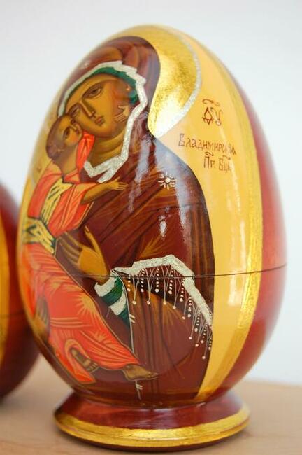 Jajko rosyjskie, pisanka, ikona Matka Boża Włodzimierska