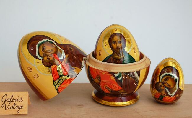 Jajko rosyjskie, pisanka, ikona Matka Boża Włodzimierska