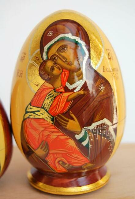 Jajko rosyjskie, pisanka, ikona Matka Boża Włodzimierska