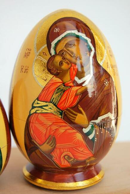 Jajko rosyjskie, pisanka, ikona Matka Boża Włodzimierska