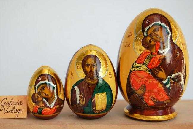 Jajko rosyjskie, pisanka, ikona Matka Boża Włodzimierska