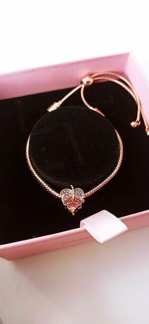 Bransoletka regulowana+charms Lśniący Liść+PUDEŁKO PANDORA