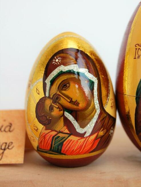 Jajko rosyjskie, pisanka, ikona Matka Boża Włodzimierska