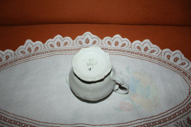 Stary mlecznik Porcelana Wałbrzych Niebieski pasek