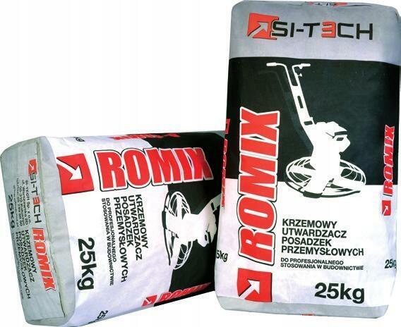Posypka utwardzająca KRZEMOWA do betonu ROMIX 25kg RÓŻNE KOL