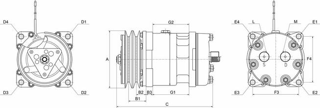 Kompresor , sprężarka klimatyzacji D45070015 , SD508-5471